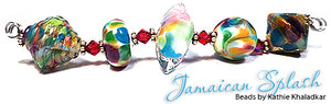 Jamaican Splash frit blend by Glass Diversions - beads by Kathie Khaladkar